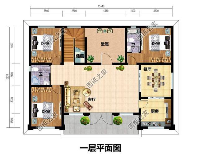 农村二层带堂屋自建房,带堂屋的二层别墅_大山谷图库