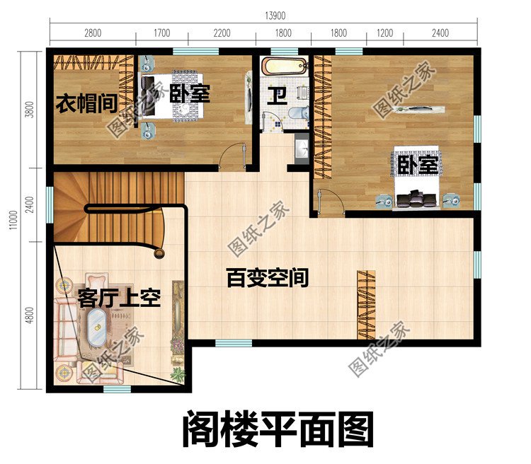 一层半复式带阁楼别墅设计图含外观图片