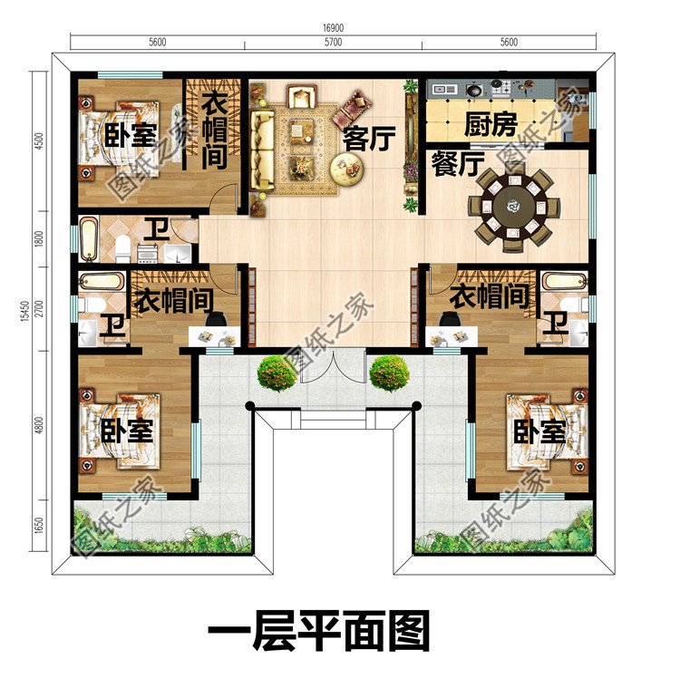 新中式三合院设计图布局图