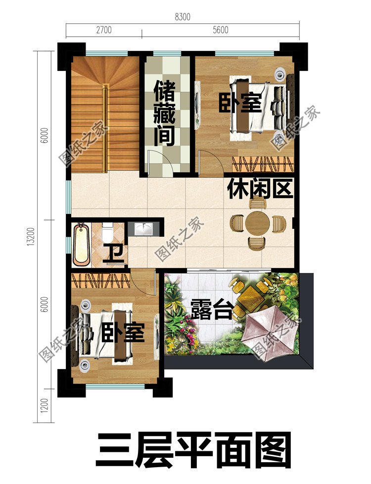 面宽8米的三层小型新中式自建