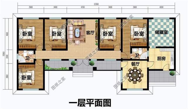 农村一层自建房设计,朴实的乡村气息,更适合老人居住_盖房知识_图纸之家