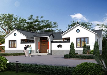 一层四合院别墅,中式庭院宽绰大气,这样的合院养老最合适