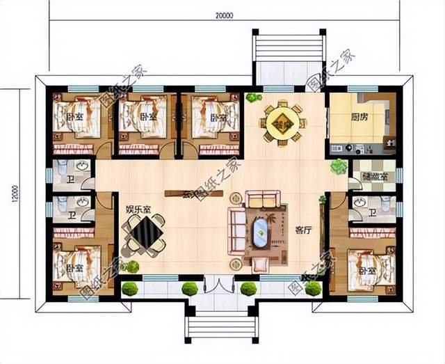 农村一层户型推荐，预算不够注重经济实用的家庭建房首选_盖房知识_图纸之家