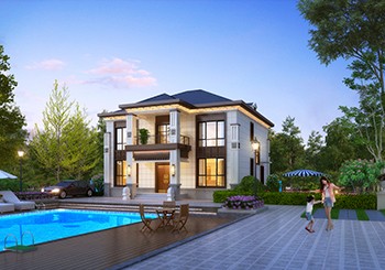 农村二层住宅别墅设计图,贴心实用,12.8米乘14.5米