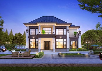 方方正正的二层农村别墅设计图,普通农村人都能建