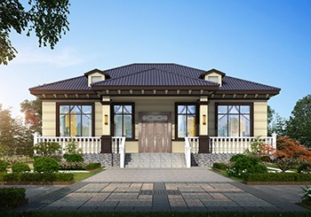 一层农村自建房别墅设计方案,左右对称布局好