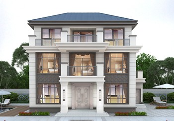 面宽14.5米三层独栋别墅设计图,经典设计,大气之作