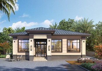 一层农村自建房别墅设计图,简洁时尚的设计,给父母建养老房