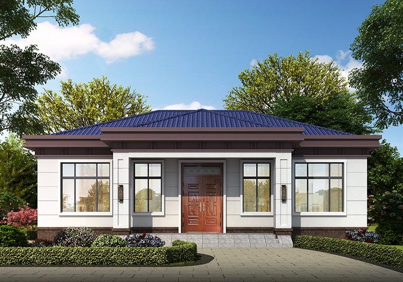 14x11米一层平房户型设计图,带前后门设计,好看不贵还实用!