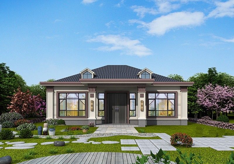 不带厨房的一层别墅设计图,三卧二厅超巴适,室外独立厨房